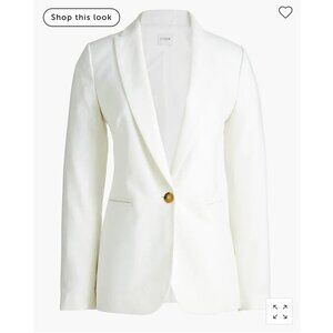 J.Crew Womens $178 Linen Holland Blazer White Size 8 Al222